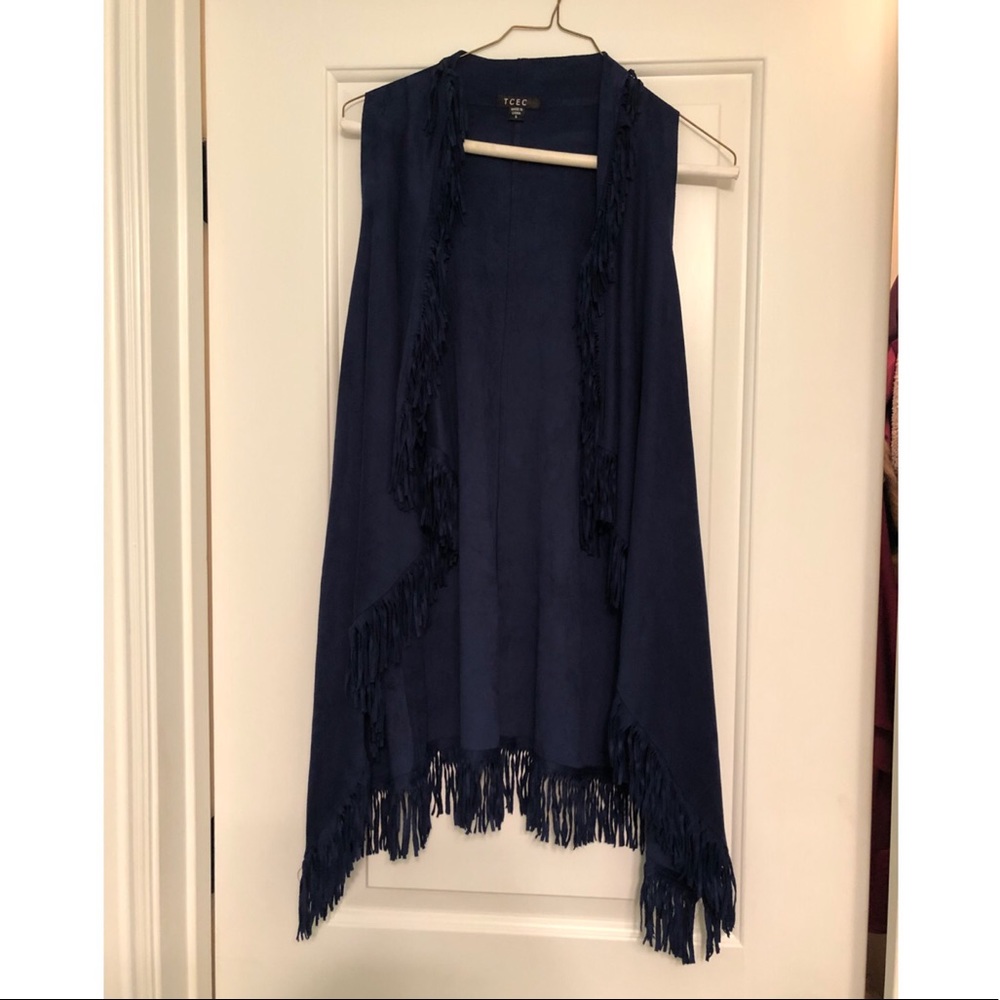 Suede fringe vest